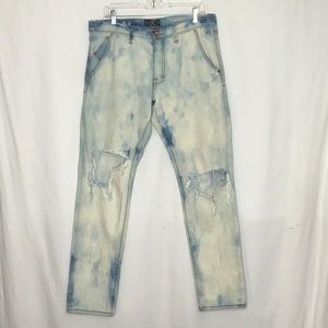 Crooks & Castles Distressed Tie Dye Jeans Men’s Size 36X34